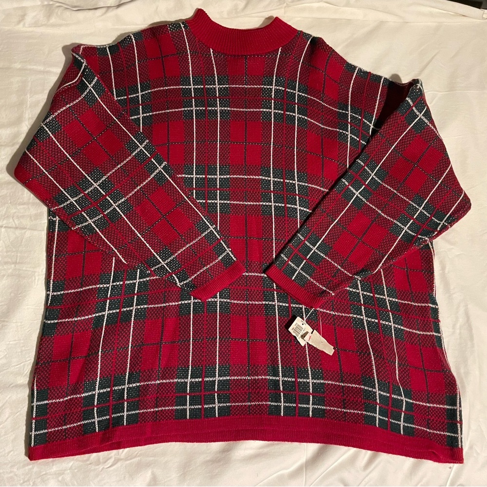 Vintage Christmas Plaid sweater Made in USA
